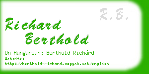 richard berthold business card